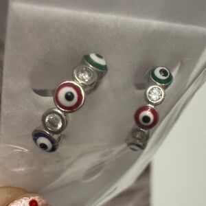 Evil eye earrings 18k gf